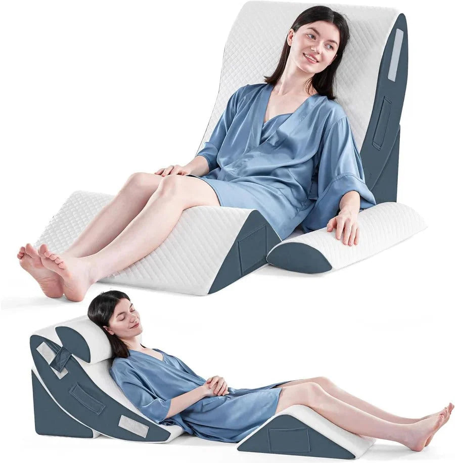Wedge Pillow Set Adjustable Modular Memory Foam Removable Cover