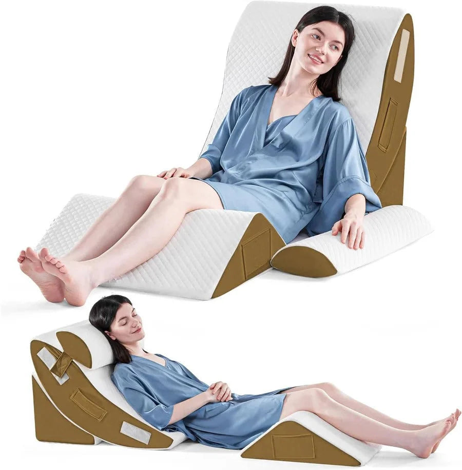 Wedge Pillow Set Adjustable Modular Memory Foam Removable Cover