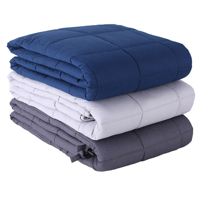 Weighted Blanket 100% Cotton Quilted Breathable Multiple Weights