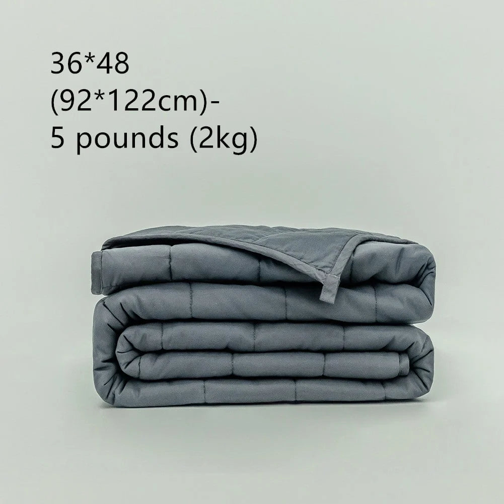 Weighted Blanket Quilted Cotton Glass Bead Filling Breathable Comfort