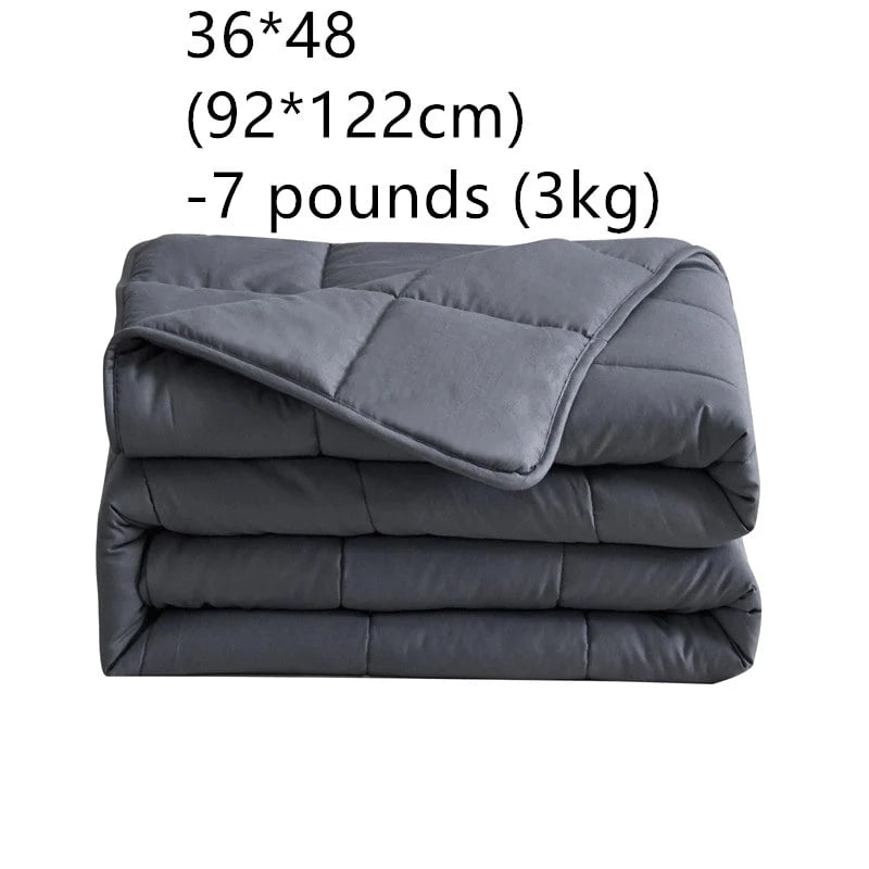 Weighted Blanket Quilted Cotton Glass Bead Filling Breathable Comfort