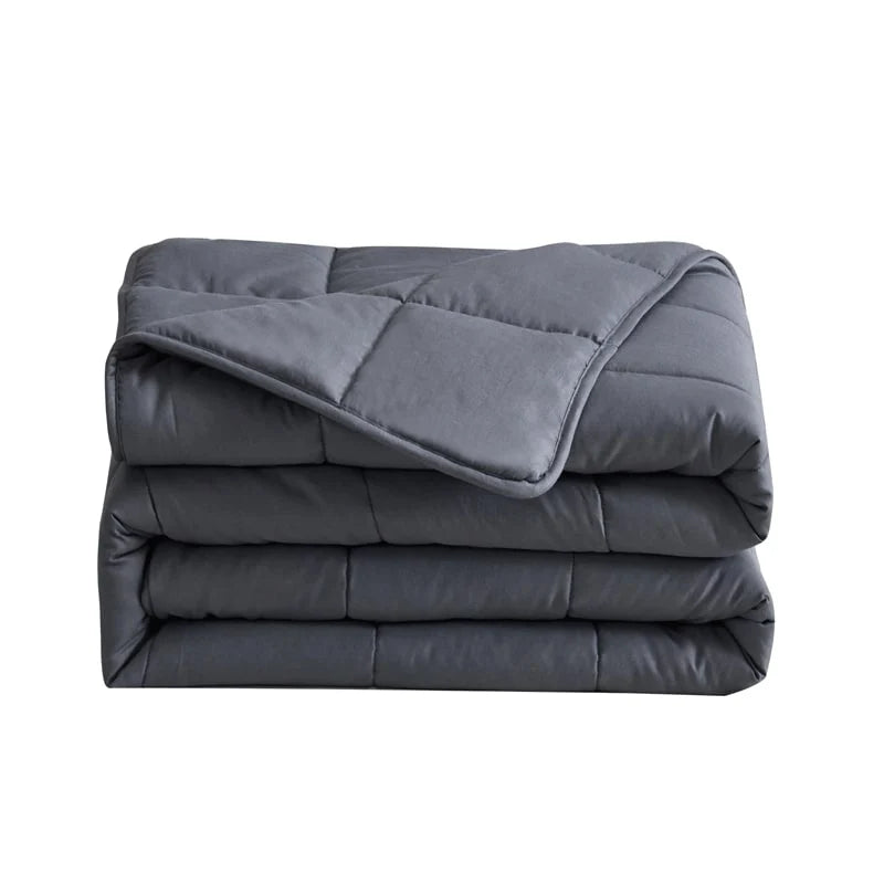 Weighted Blanket Quilted Cotton Glass Bead Filling Breathable Comfort