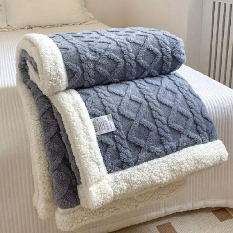 Weighted Blanket Soft Sherpa Glass Bead Filling Machine Washable