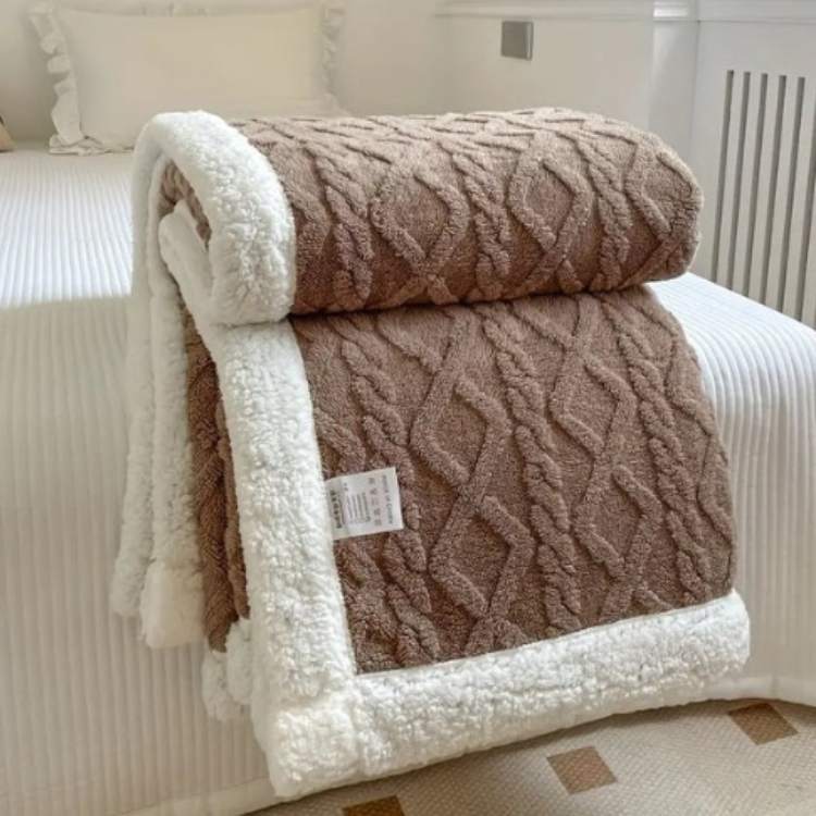Weighted Blanket Soft Sherpa Glass Bead Filling Machine Washable