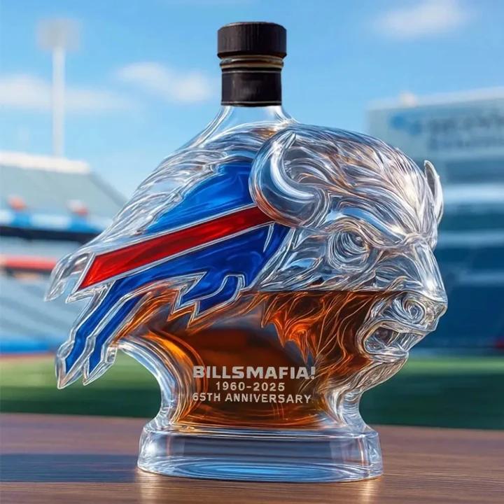 Whiskey Bottle Glass 65th Anniversary Design