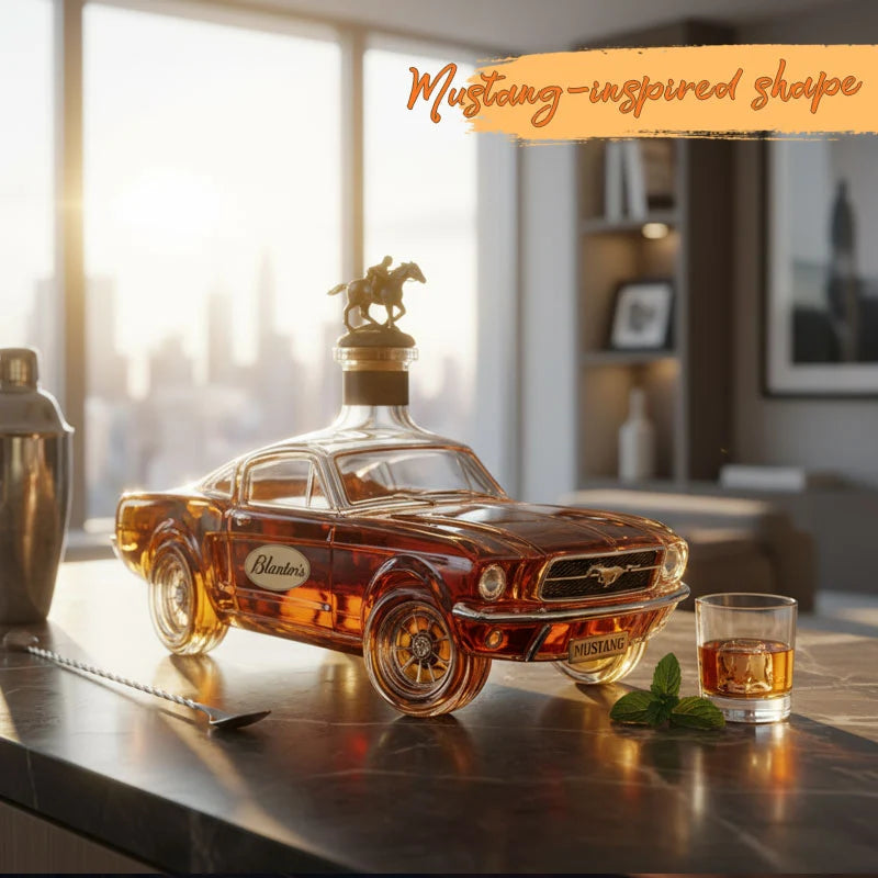 Whiskey Decanter Horse-Inspired Decorative Design