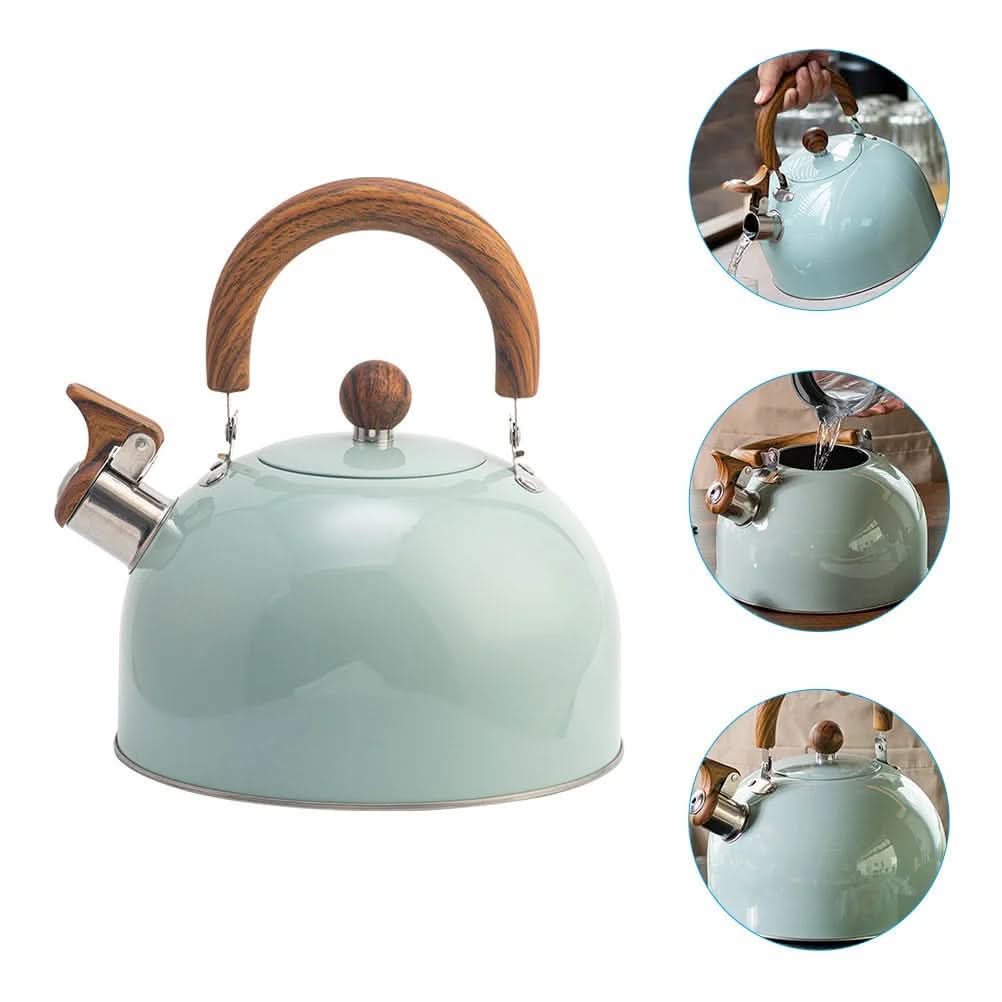 Whistling Kettle Stainless Steel Heat-Resistant Handle 2.6 Qt
