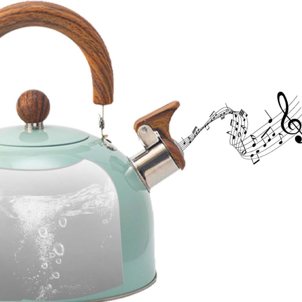 Whistling Kettle Stainless Steel Heat-Resistant Handle 2.6 Qt