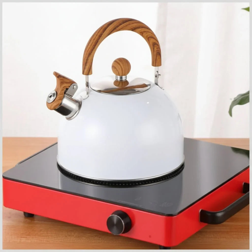 Whistling Kettle Stainless Steel Heat-Resistant Handle 2.6 Qt