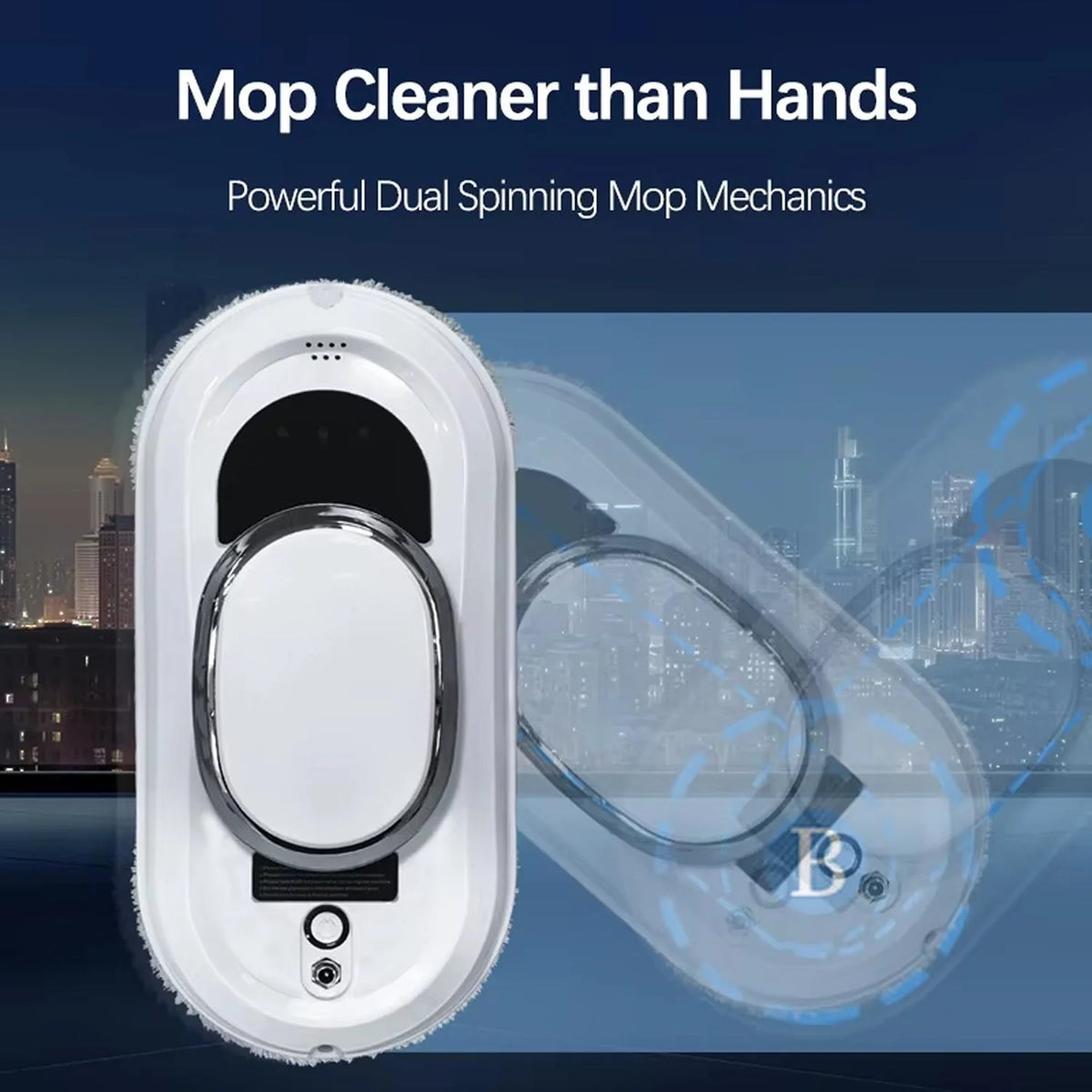 Window Cleaning Robot AI Edge Detection Dual Microfiber Pads