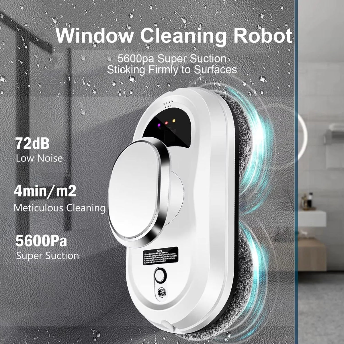 Window Cleaning Robot AI Edge Detection Dual Microfiber Pads