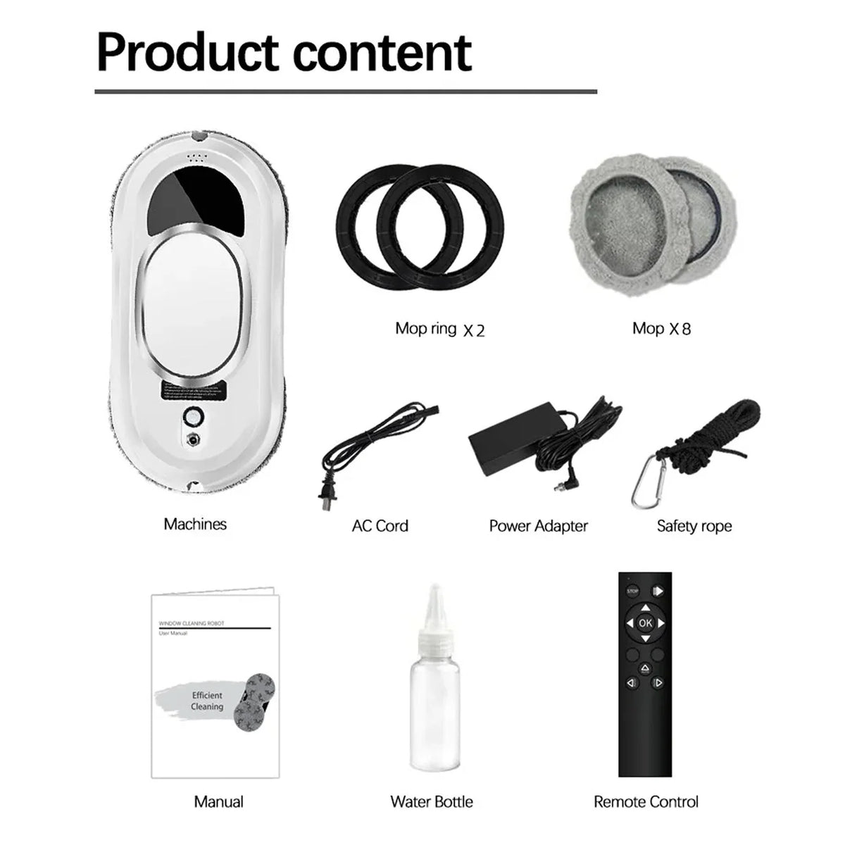 Window Cleaning Robot AI Edge Detection Dual Microfiber Pads