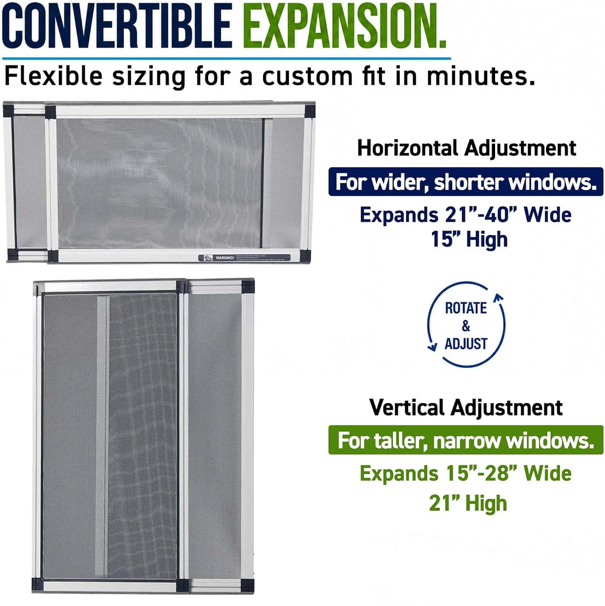 Window Screen Expandable Aluminum Frame Fiberglass Mesh