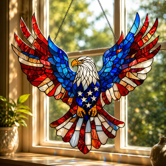 Window Suncatcher Patriotic Eagle Shatter-Resistant Acrylic