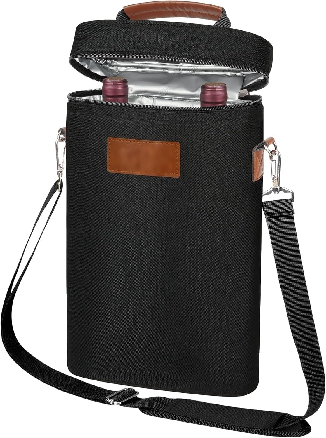 Wine Bottle Carrier Insulated Two-Bottle Padded Divider