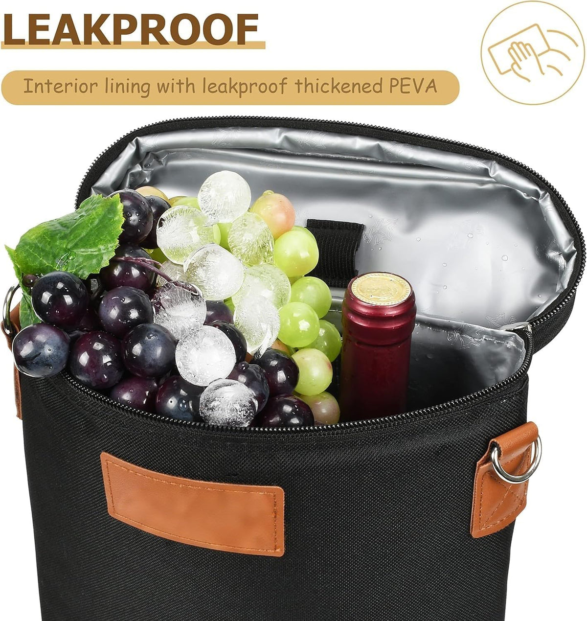 Wine Bottle Carrier Insulated Two-Bottle Padded Divider