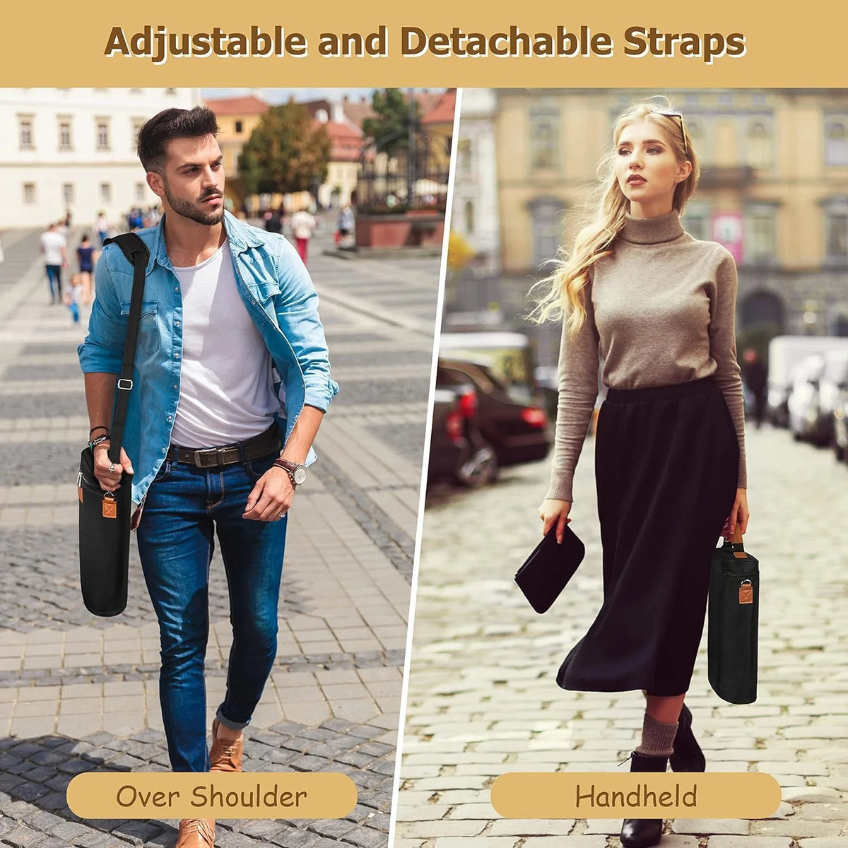 Wine Bottle Carrier Insulated Two-Bottle Padded Divider