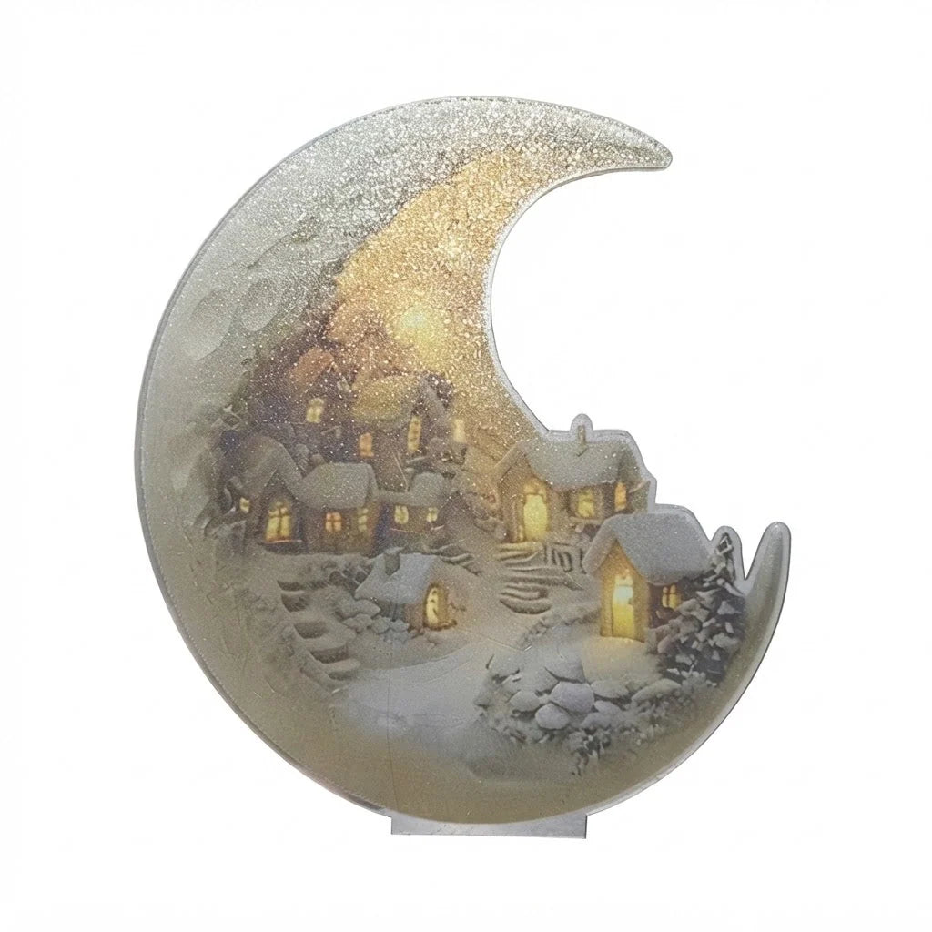 Winter Village Display Acrylic Crescent-Shaped Tool-Free Assembly