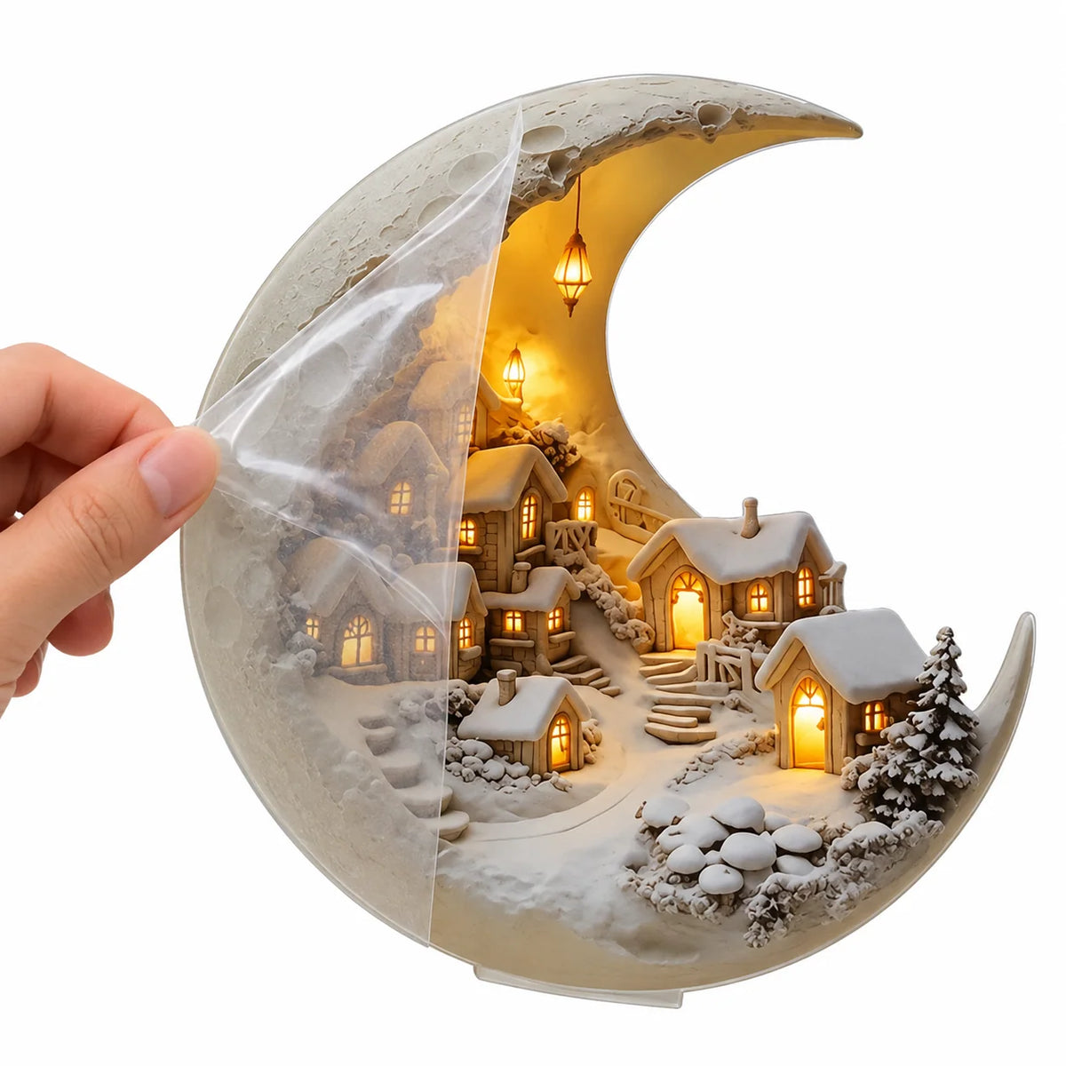 Winter Village Display Acrylic Crescent-Shaped Tool-Free Assembly