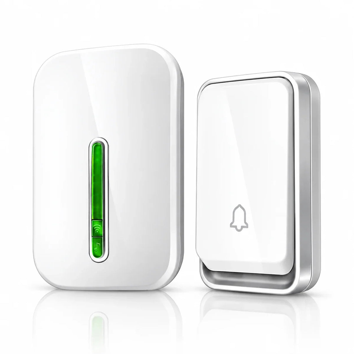 Wireless Doorbell Battery-Free Kinetic Button 394 Ft Range IP44 Weather-Resistant
