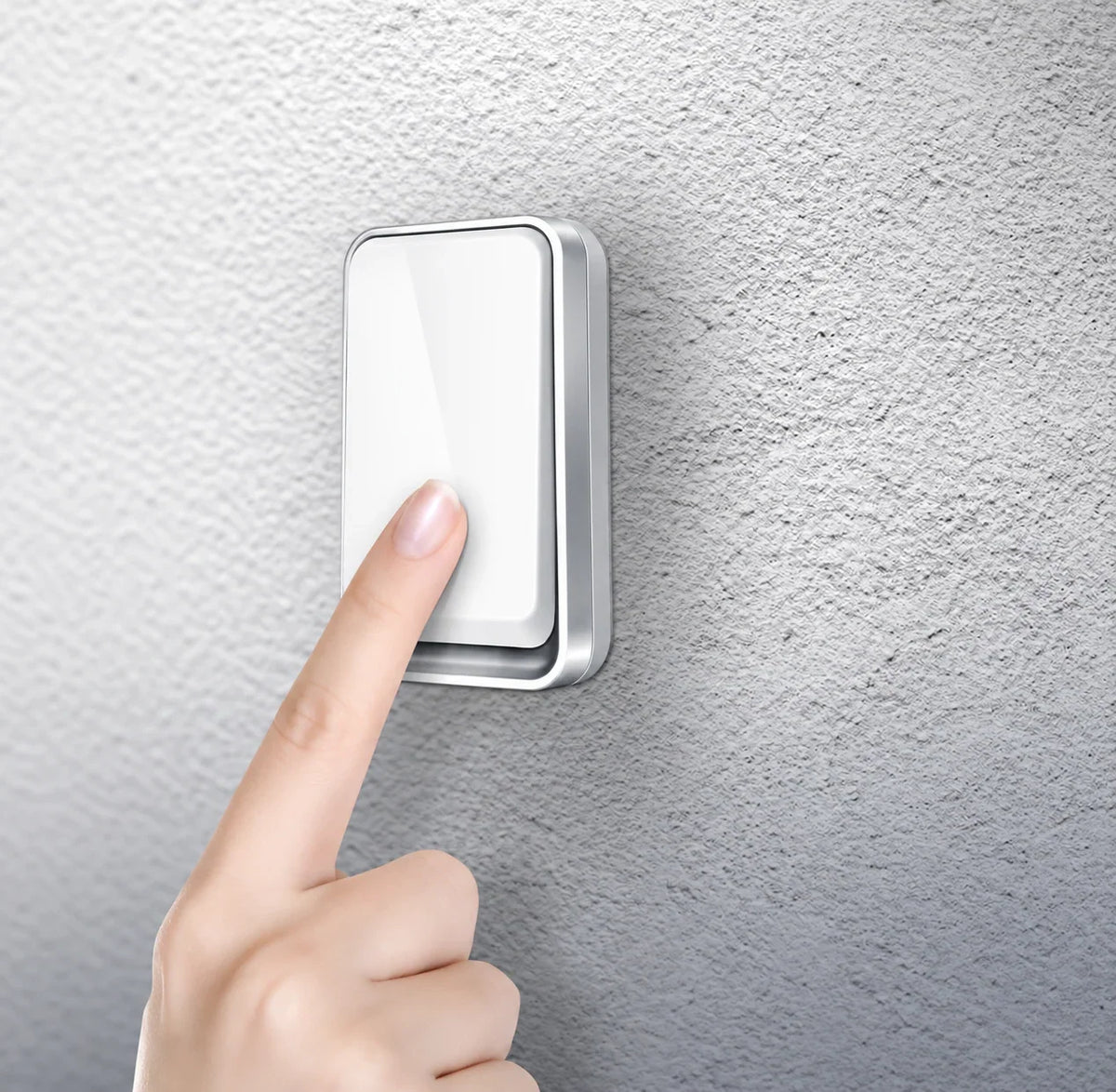 Wireless Doorbell Battery-Free Kinetic Button 394 Ft Range IP44 Weather-Resistant