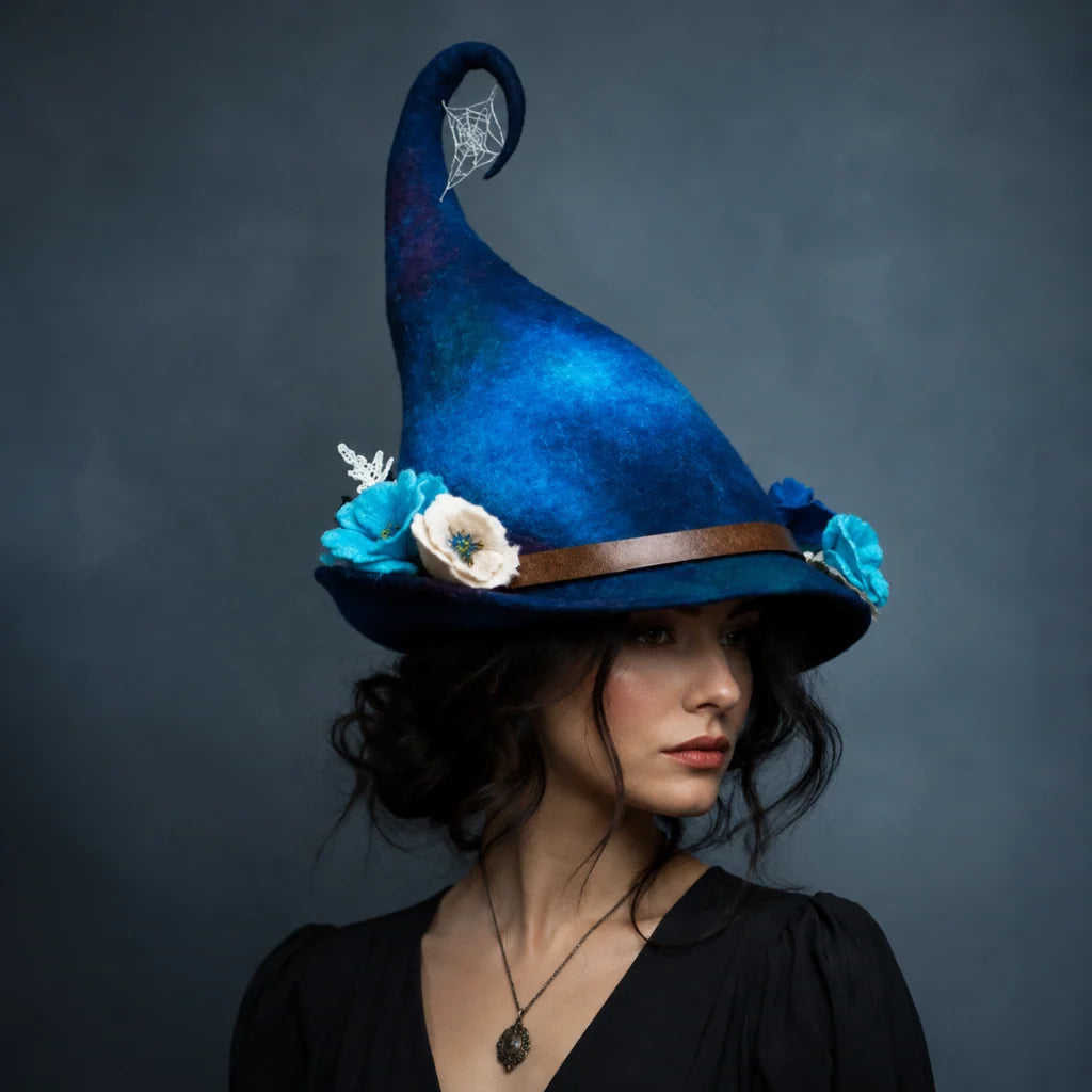 Witch Hat Felted Wool Curled Tip Forest Embellishments