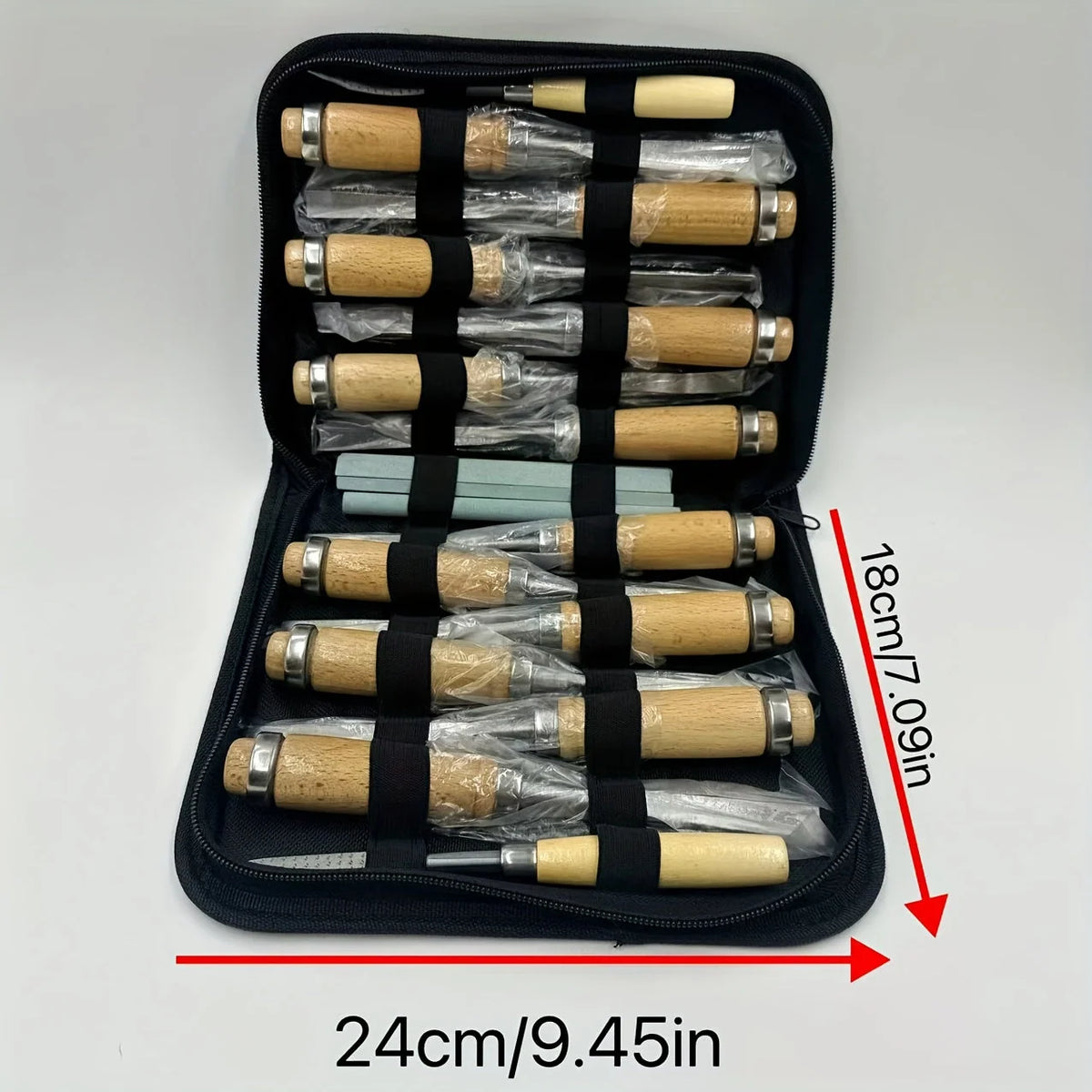 Wood Carving Knife Set Steel Blades 18-Piece Zippered Case