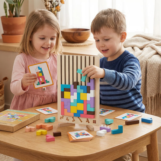 Wooden Shape Puzzle Board Geometric Matching Puzzle