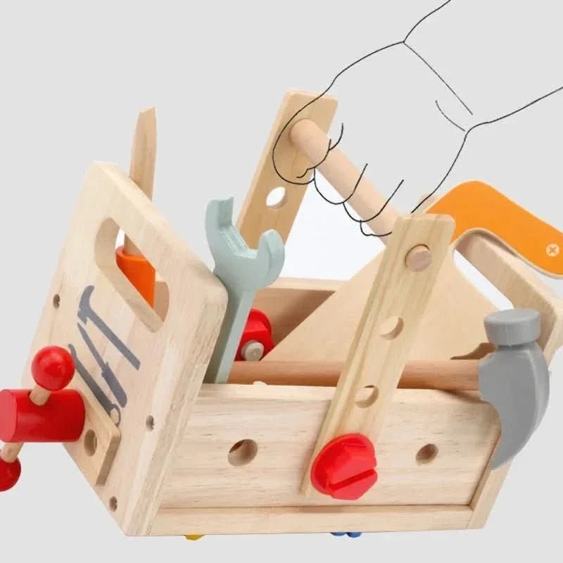 Wooden Toy Toolbox Montessori-Inspired Creative Building Play