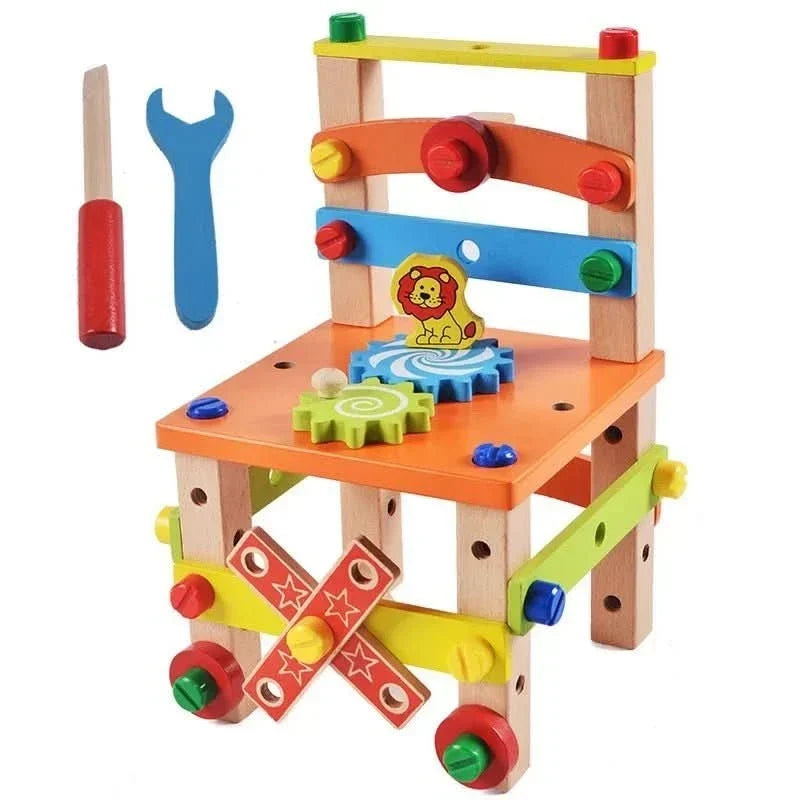 Wooden Toy Toolbox Montessori-Inspired Creative Building Play