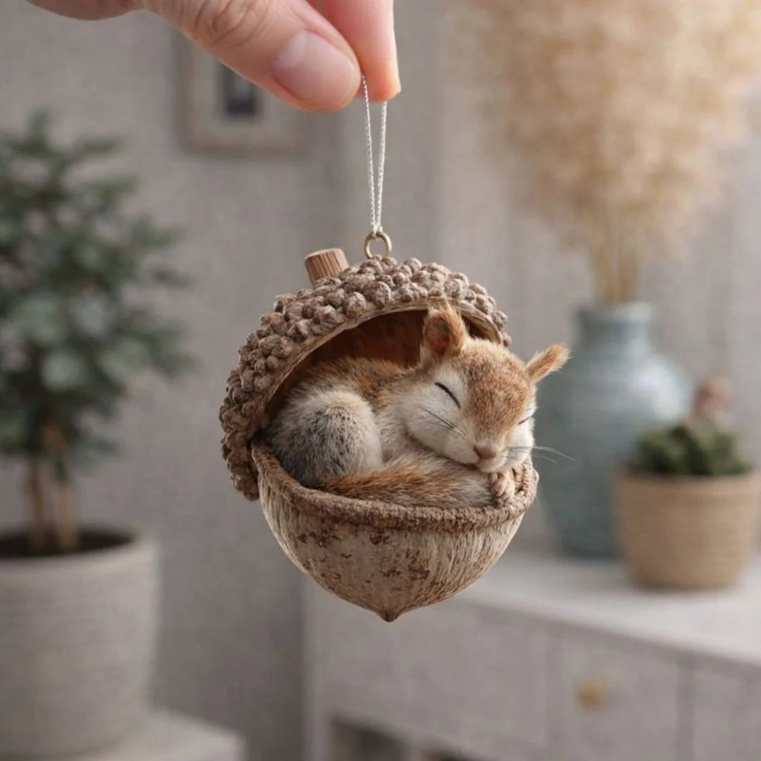 Woodland Animal Figurine Sleeping Design Indoor & Outdoor Decor