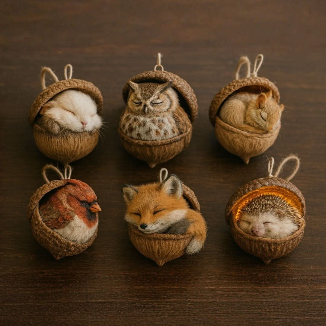 Woodland Animal Figurine Sleeping Design Indoor & Outdoor Decor