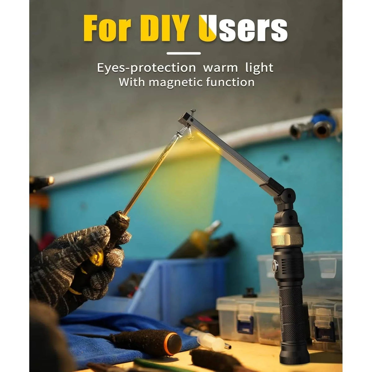 Work Light Rechargeable Magnetic Base Foldable 1200 Lumens