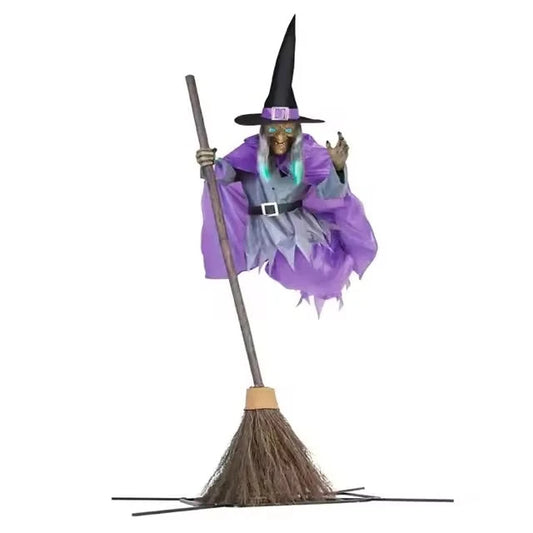 Yard Decoration Flying Witch 6-Foot Ground Stake