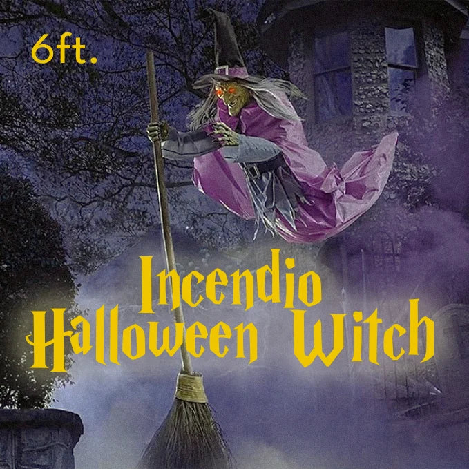 Yard Decoration Flying Witch 6-Foot Ground Stake