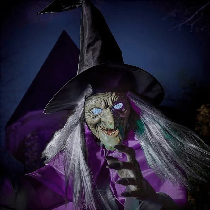 Yard Decoration Flying Witch 6-Foot Ground Stake