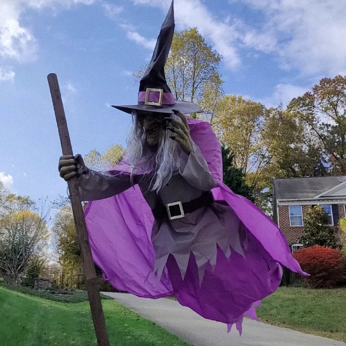 Yard Decoration Flying Witch 6-Foot Ground Stake
