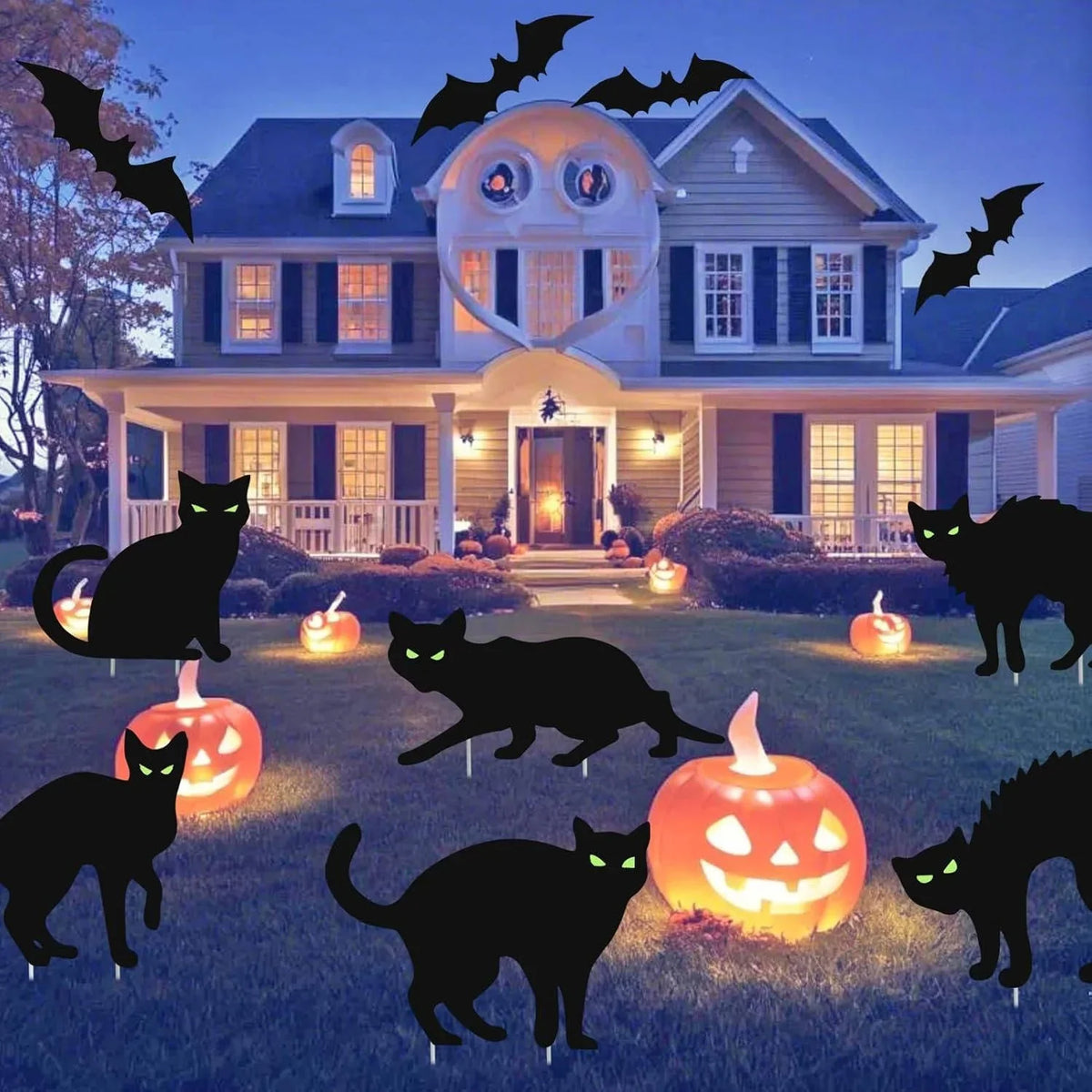 Yard Signs Glow-in-the-Dark Eyes Weather-Resistant Set of 6