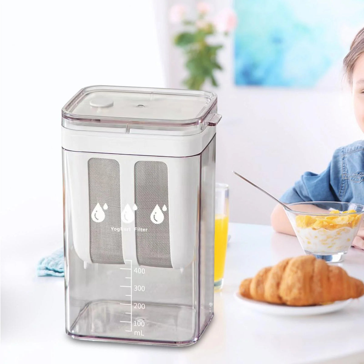 Yogurt Strainer Steel Mesh & Collection Container