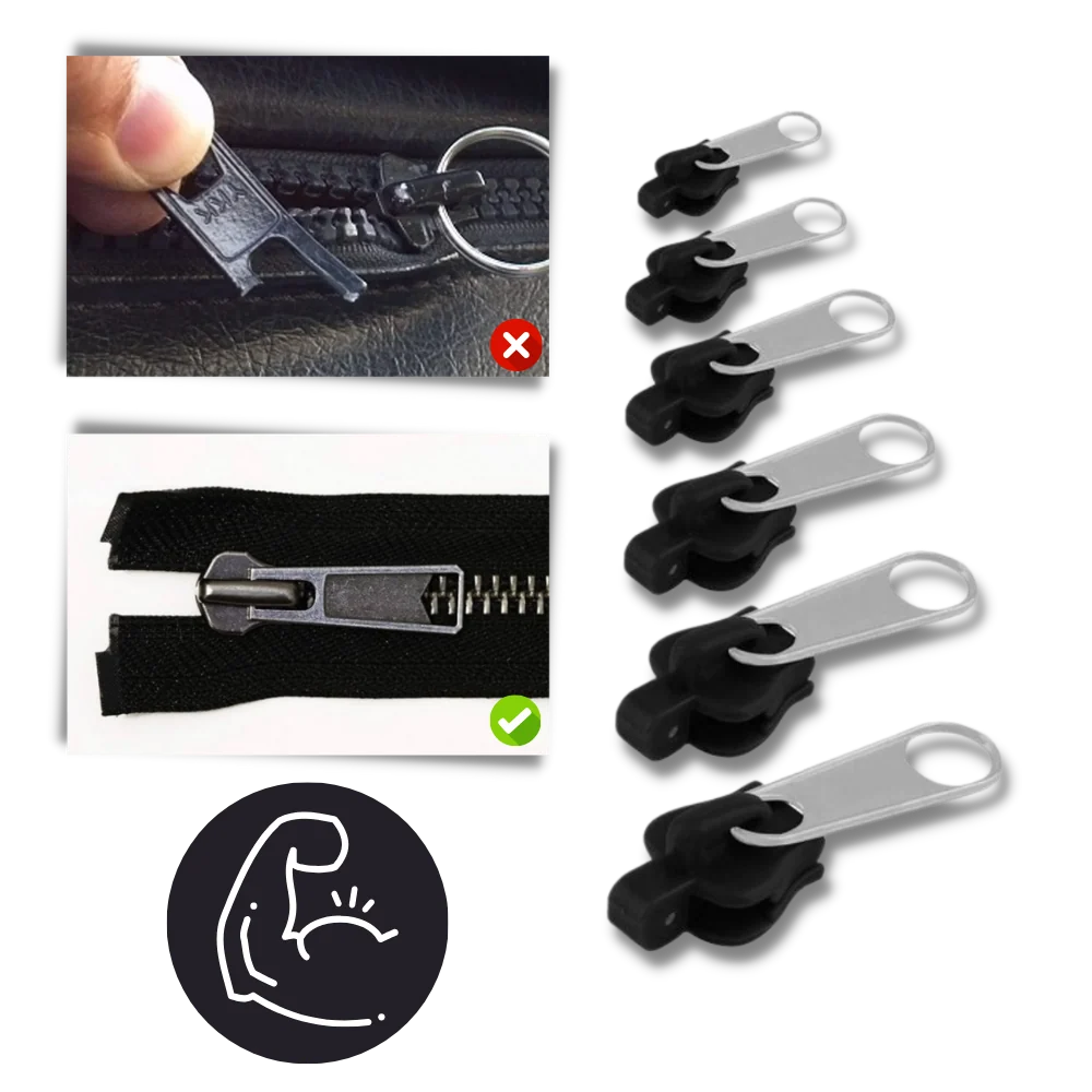 Zipper Slider Repair Set Aluminum Tool-Free 6-Piece